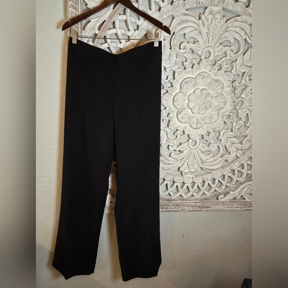 Zara Women's Black Work Dress Pants Wide Leg Relaxed Fit Size M